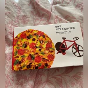 Bike Pizza Cutter with Red Bicycle Design